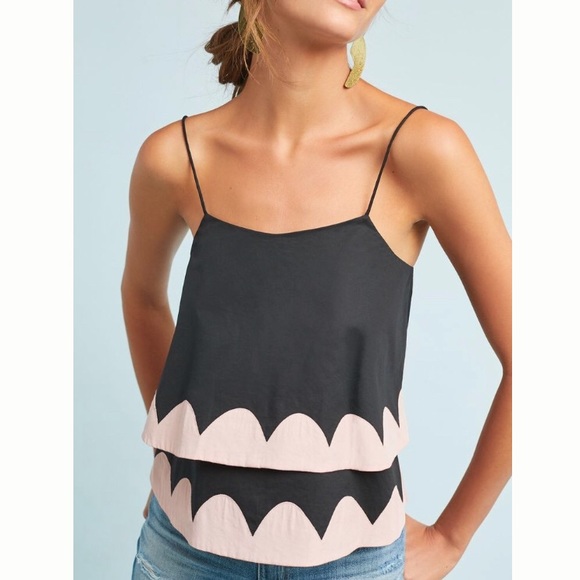 🌟Anthropologie Cropped Scallop Top🌟 - Picture 1 of 5